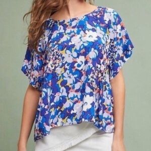 Anthropologie Maeve Milla Floral Print Top Size Large